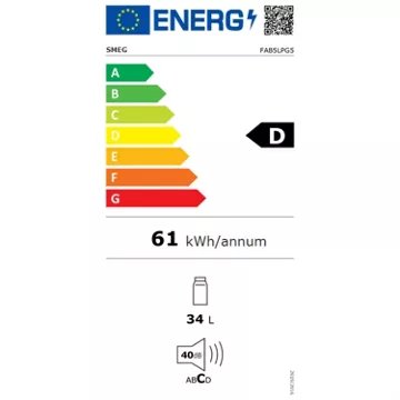 Mini réfrigérateur SMEG FAB5LPG5 Vert d'eau