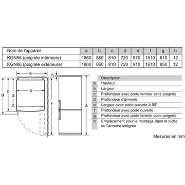 Réfrigérateur combiné BOSCH Série 6 VitaFresh XXL Reconditionné