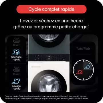 Lave linge séchant hublot LG F214WT8GRBE Washtower
