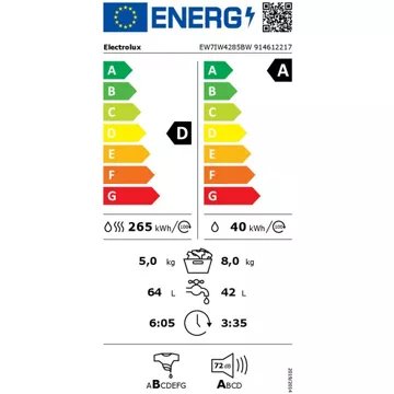 Lave linge séchant hublot 							ELECTROLUX				EW7IW4285BW