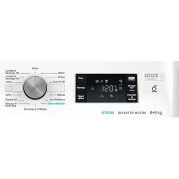 Lave linge séchant hublot WHIRLPOOL FFWDB864489BVFR