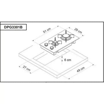 Table gaz							DE DIETRICH				DPG3301B Noir