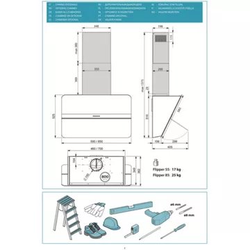 Hotte décorative murale FALMEC FLIPPER1210