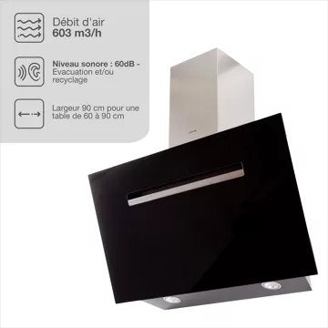 Hotte décorative murale inclinée							ESSENTIELB				EHDD 914n