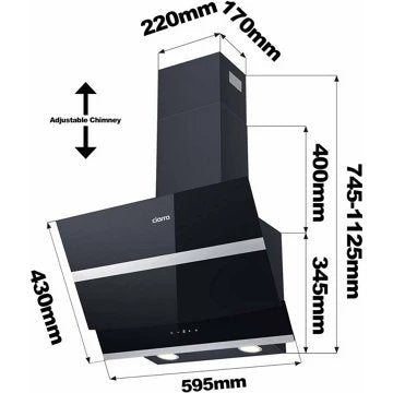 Hotte décorative murale inclinée							CIARRA				736NBK60
