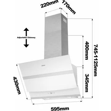 Hotte décorative murale inclinée							CIARRA				736NWH60