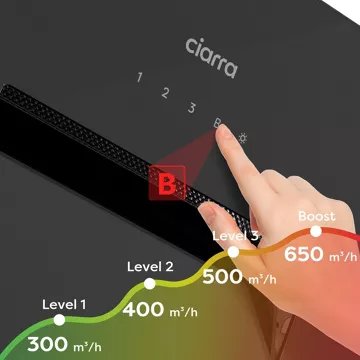 Hotte décorative murale inclinée							CIARRA				CD6736MB