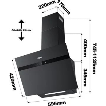 Hotte décorative murale inclinée							CIARRA				CD6736HG