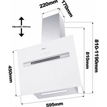 Hotte décorative murale inclinée							CIARRA				CD6736GS