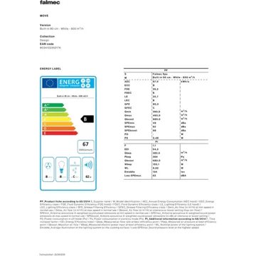 Hotte encastrable 							FALMEC				MOVE1410 Inox  Verre / Blanc