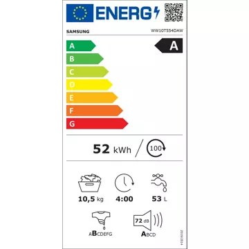 Lave linge hublot SAMSUNG WW10T554DAW Reconditionné
