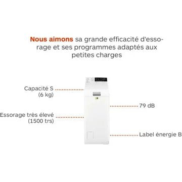 Lave linge top ELECTROLUX EW8T3653CM Reconditionné