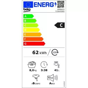 Lave linge hublot BEKO WMB8455 Reconditionné