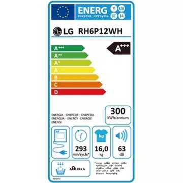 Sèche linge pompe à chaleur LG RH6P12WH