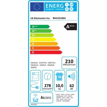 Sèche linge pompe à chaleur LG RH1V51WH