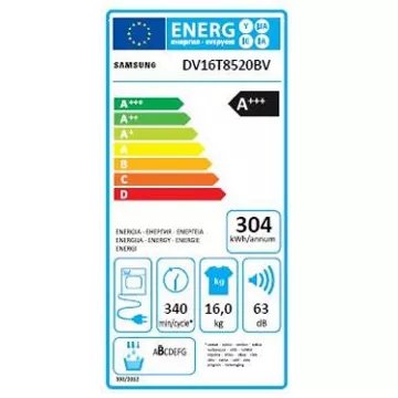 Sèche linge pompe à chaleur SAMSUNG DV16T8520BV