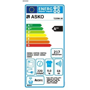 Sèche linge pompe à chaleur ASKO T209H.W