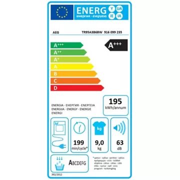 Sèche linge pompe à chaleur AEG TR95A3B6BW