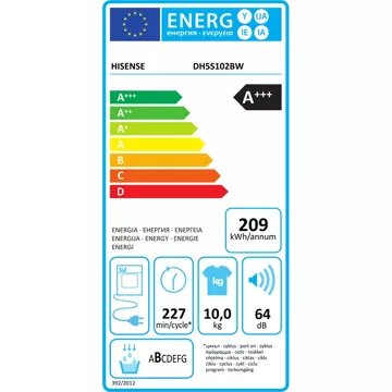 Sèche linge pompe à chaleur HISENSE DH5S102BW