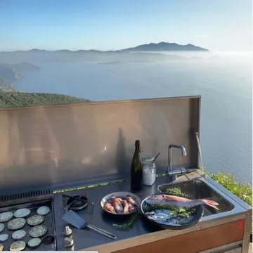 Plancha gaz PLANET Table205C+OASI80+Evier+Mitigeur+Friteuse