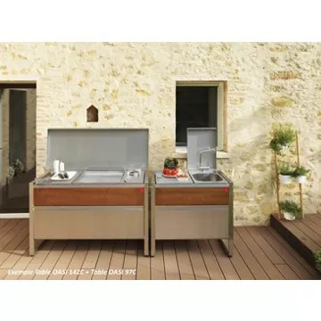 Plancha gaz PLANET Table205C+OASI80+Evier+Mitigeur+Friteuse