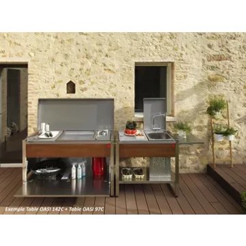 Plancha gaz PLANET Table205C+OASI80+Evier+Mitigeur+Friteuse