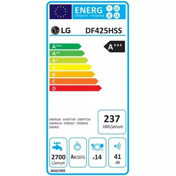 Lave vaisselle 60 cm LG DF425HSS DirectDrive Truesteam Reconditionné