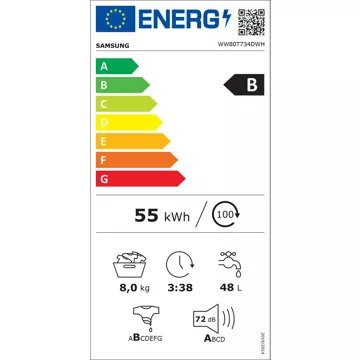 Lave linge hublot 							SAMSUNG 				WW80T734DWH