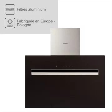 Hotte décorative murale inclinée							ESSENTIELB				EHDD 914n