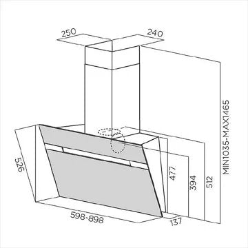 Hotte décorative murale inclinée							ESSENTIELB				EHDD 914n
