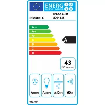 Hotte décorative murale inclinée							ESSENTIELB				EHDD 914n
