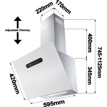 Hotte décorative murale inclinée							CIARRA				CD6736KW