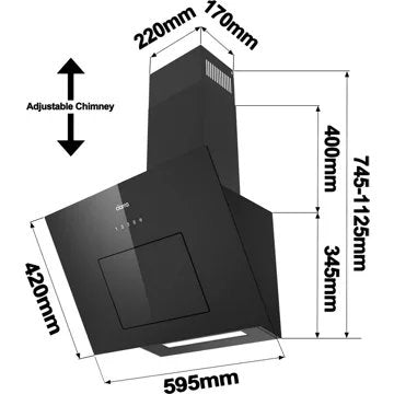 Hotte décorative murale inclinée							CIARRA				CD6736MB