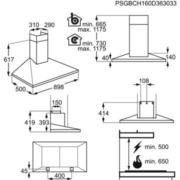 Hotte décorative murale							AEG				DKB5960HM