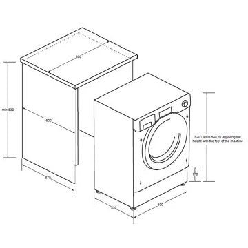 Lave linge séchant hublot  encastrable 							HAIER				HWD90B416FWB-FR
